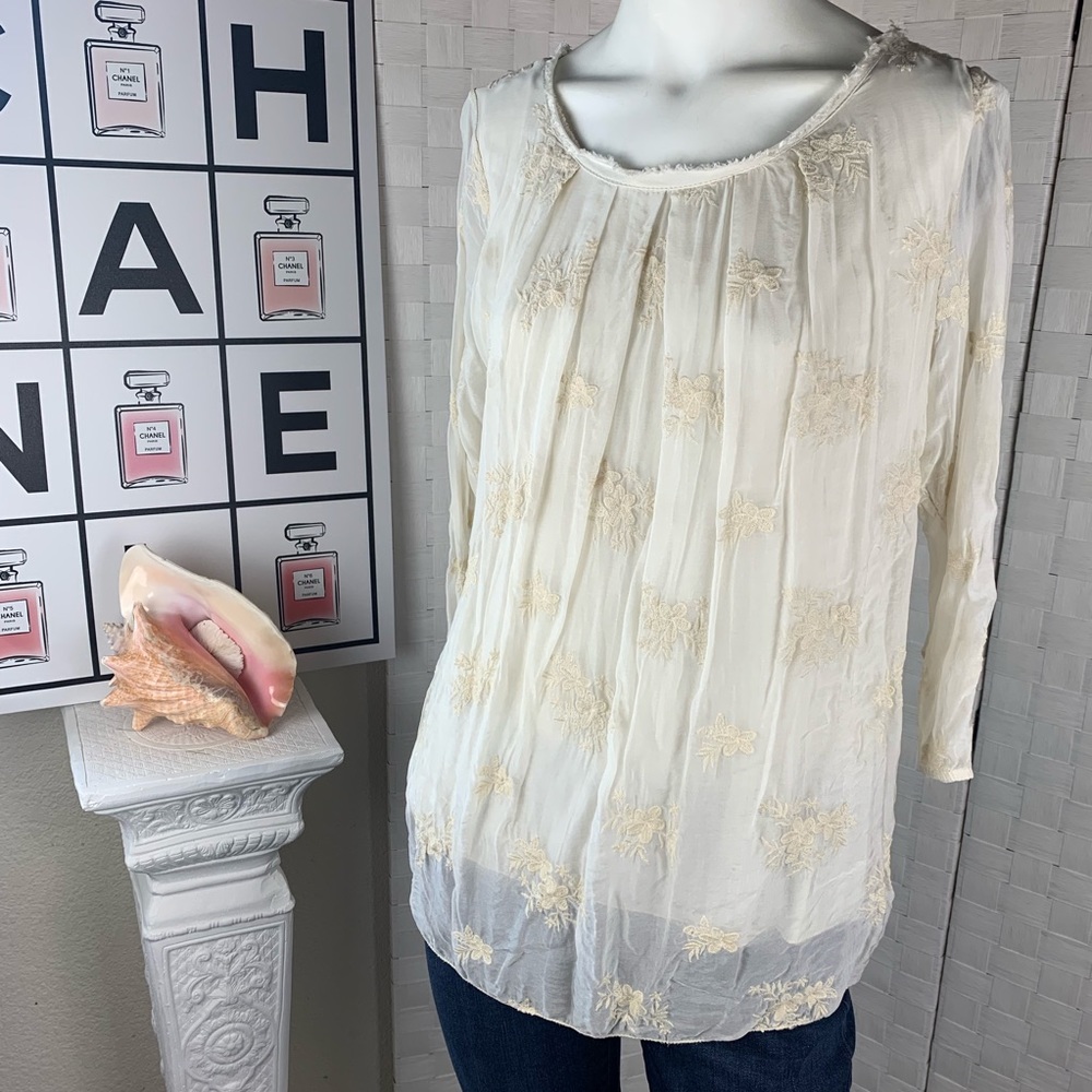 Lola Silk Blouse with Embellishments Size S